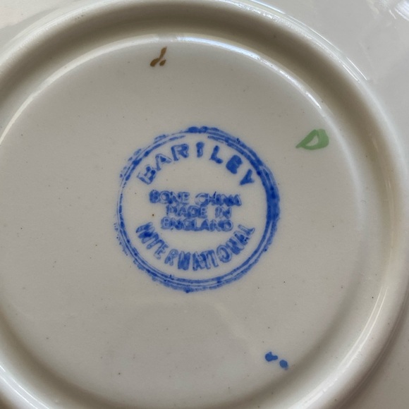 Windsor Bone China Mint Cabbage Rose Bartley Saucer 171/60 Gold Gilded England - Picture 5 of 6